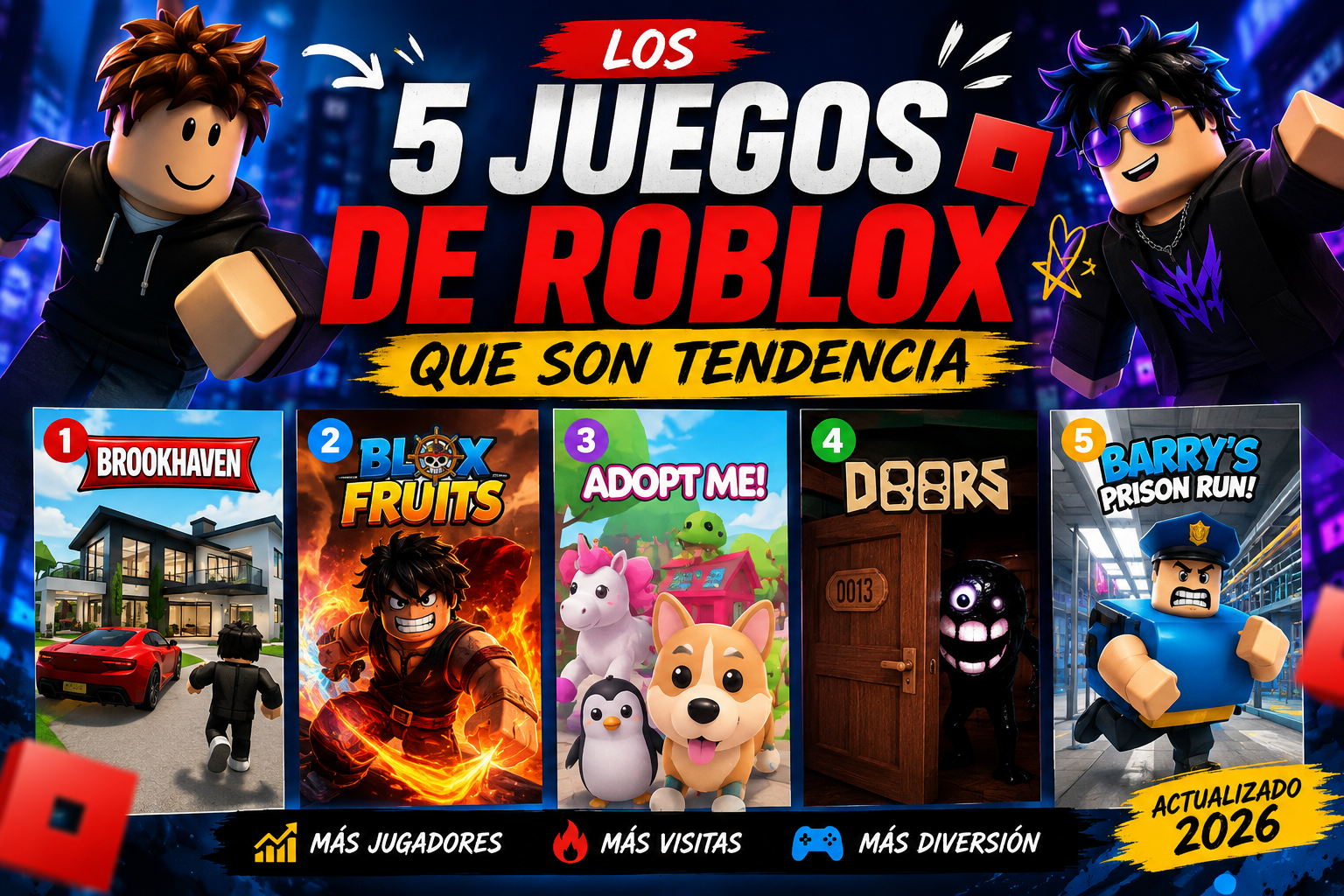 Los 5 juegos de Roblox tendencia 2026